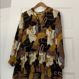 Zara tunic blouse with pleated detail